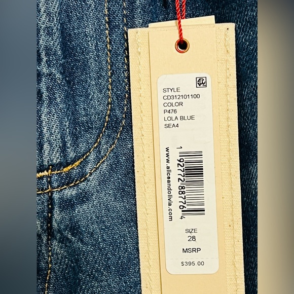 ALICE + OLIVIA WEEZY SIDE STRIPE JEAN. NWT. RETAIL 395 - Picture 13 of 14